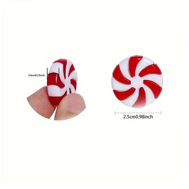 Red White Mini Candy Cane Ornaments 25-Pack