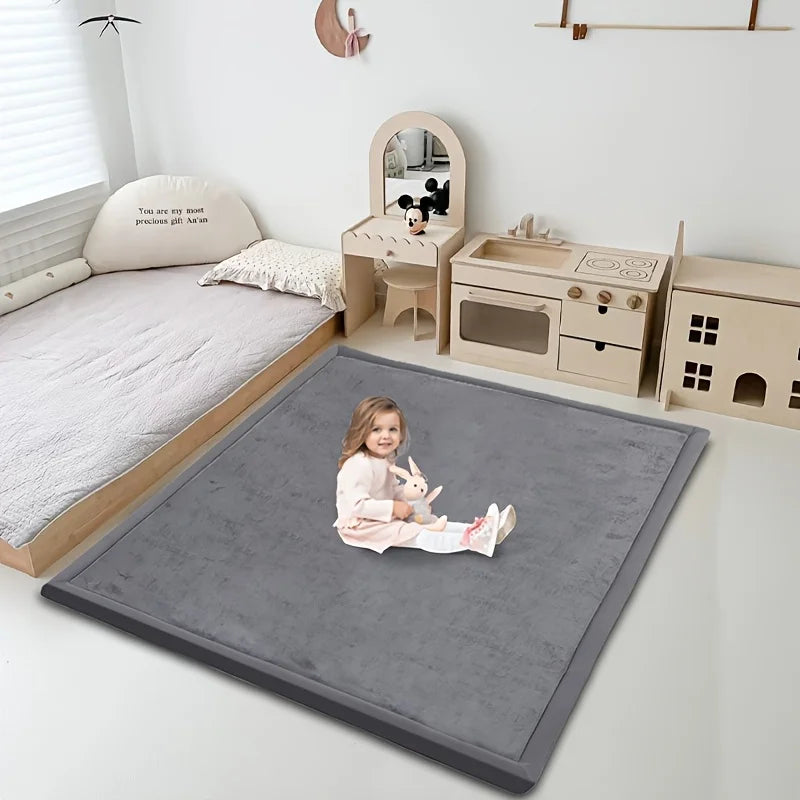 Extra Thick Memory Foam Carpet Non-Slip Soft Velvet Minimalist Kids Rug for Living Room