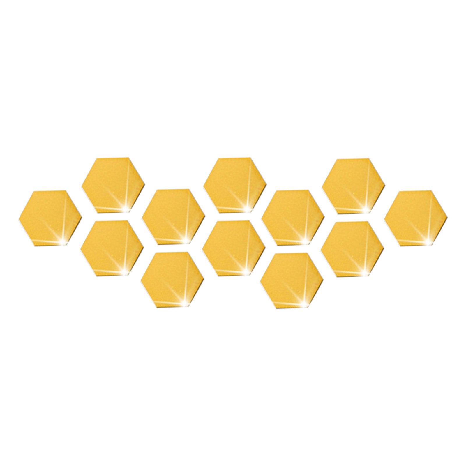 Hexagon Acrylic Mirror DIY Wall Sticker (Gold)