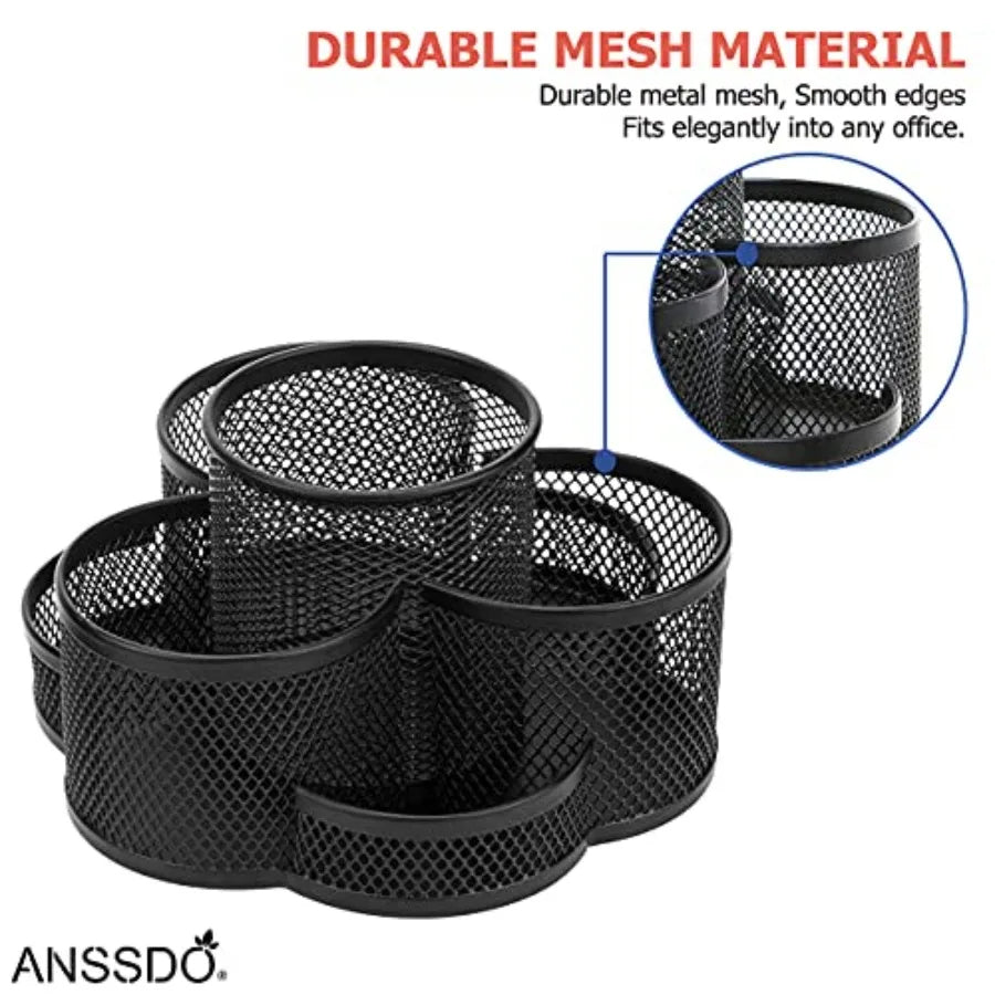 Metal Mesh Desktop Office Supplies Storage Organizer Caddy Rack