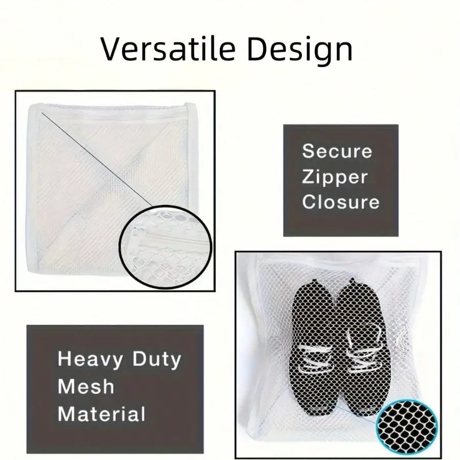 2-Pack Shoe Wash Bag Reusable Mesh Sneaker Protector for Laundry