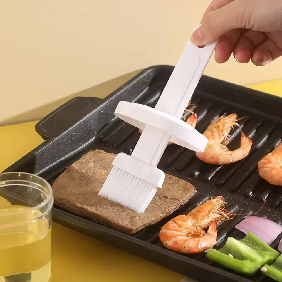 Silicone Barbecue Oil Brush Dispenser Bottle, 1PC (Blue)