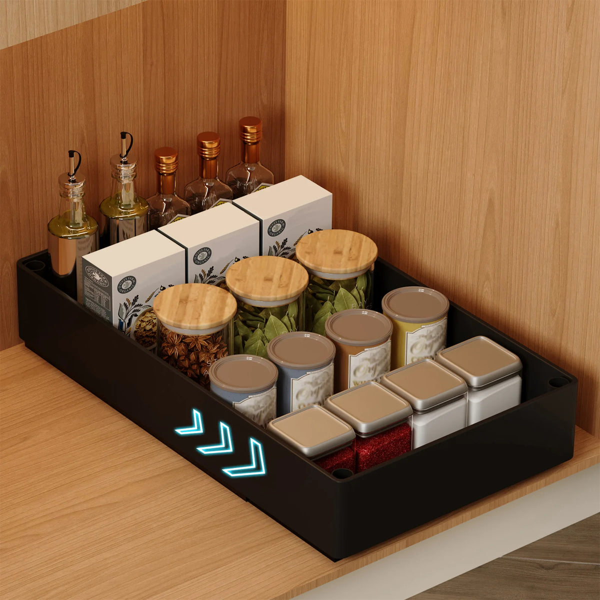 Kitchen Bathroom Pantry Cabinet Organizer 2PCS No-Punch (Gray)