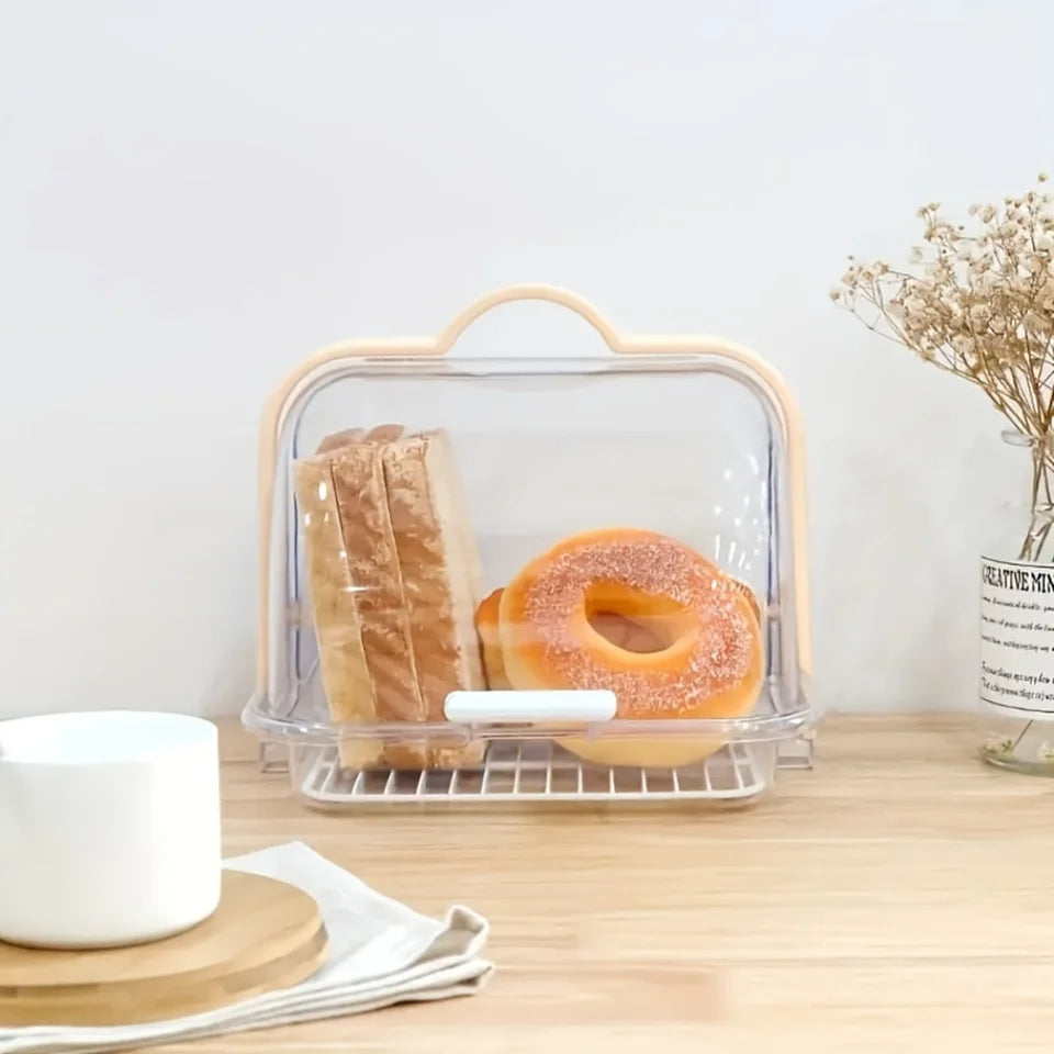 Reusable Plastic Cake Bread Box with Handle
