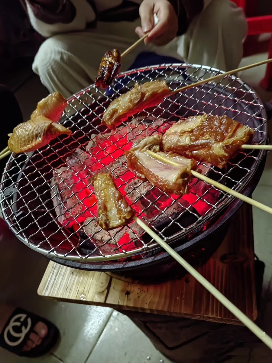 Portable BBQ Grill Round for Camping Picnic Party