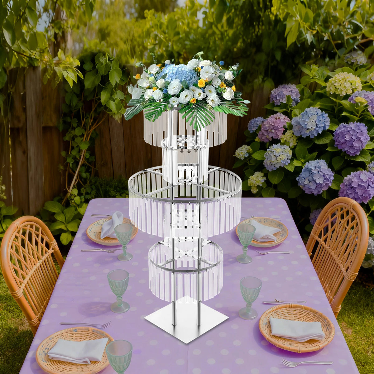 5-Tier Luxury Acrylic Metal Wedding Centerpiece (Gold)