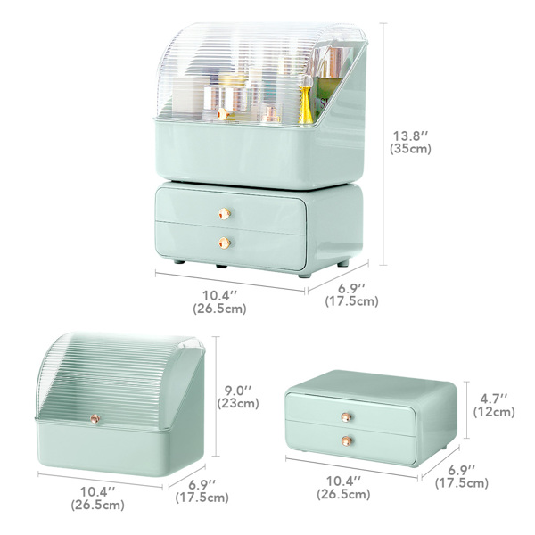 Cosmetic Storage Box Dustproof and Waterproof Storage Box (Mint Green)