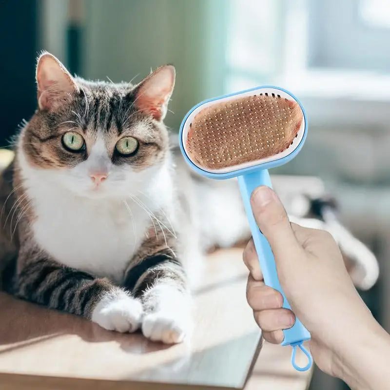 Pet Grooming Self Cleaning Brush for Cats &amp; Dogs (Blue)