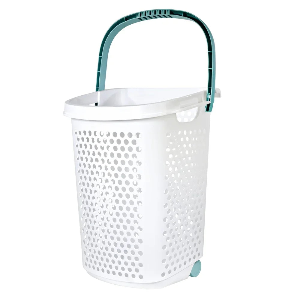Rolling Laundry Hamper with Wheels &amp; Pop-Up Handle
