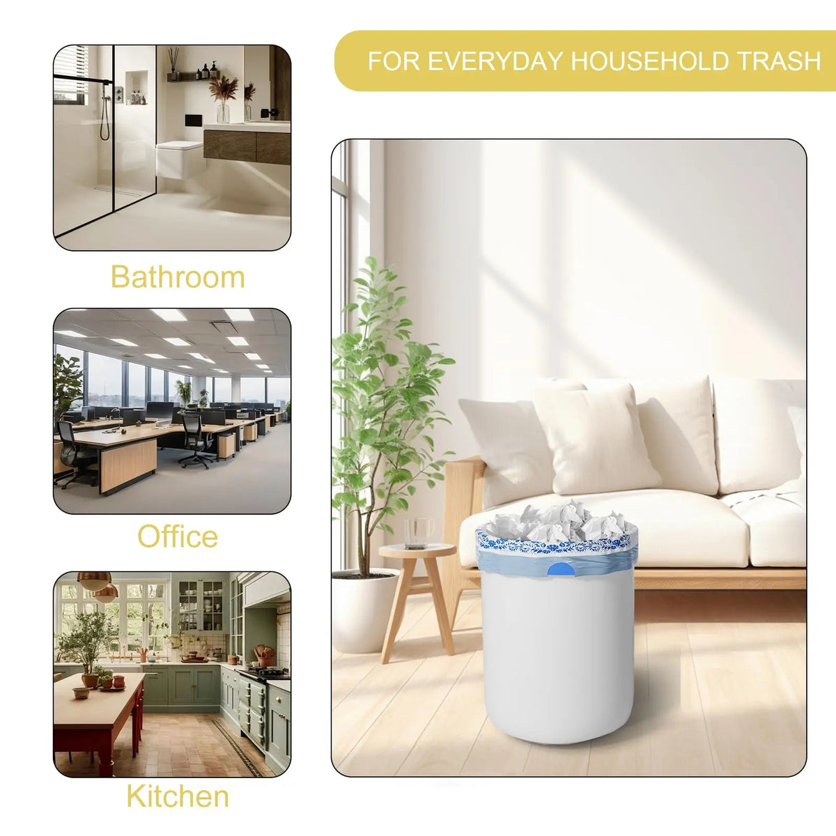 Non-Tear Drawstring Garbage Bag 4 Gallon Thickened Hand-held Disposable Plastic Bag