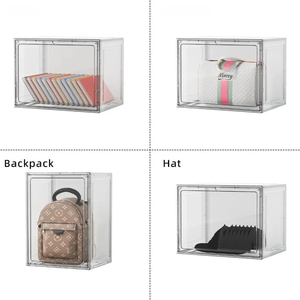 Acrylic Storage Box Clear Display Case Stackable Shoe Box