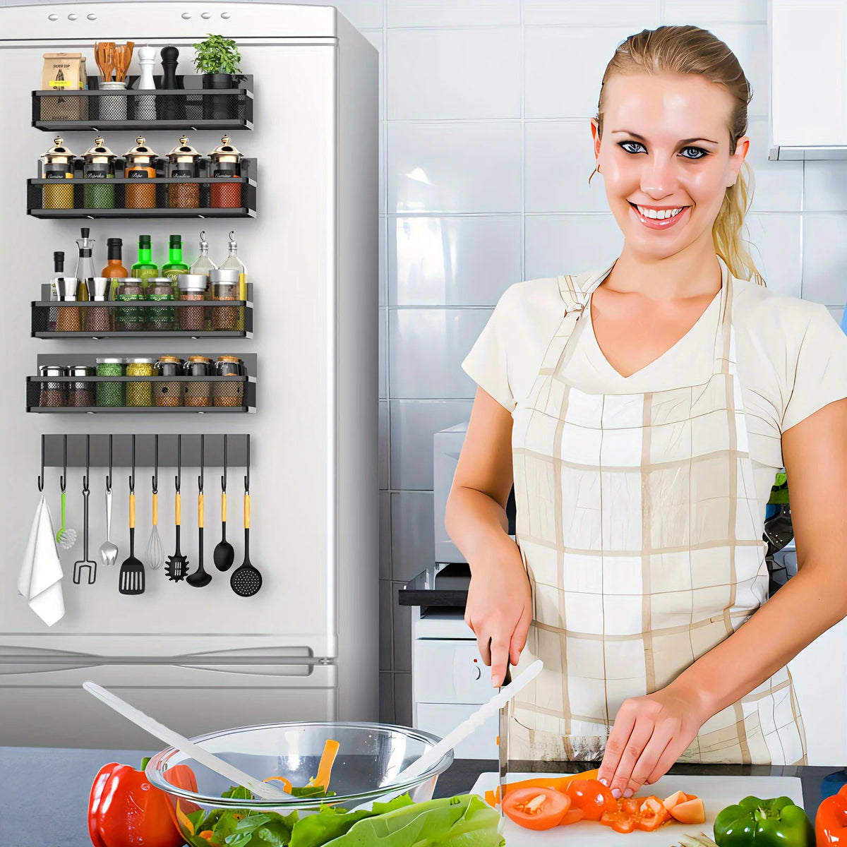 Refrigerator Magnetic Spice Rack (4-Piece Set)