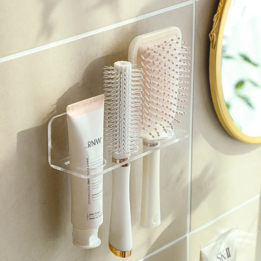 Acrylic Wall-Mounted Comb Hair Brush Holder