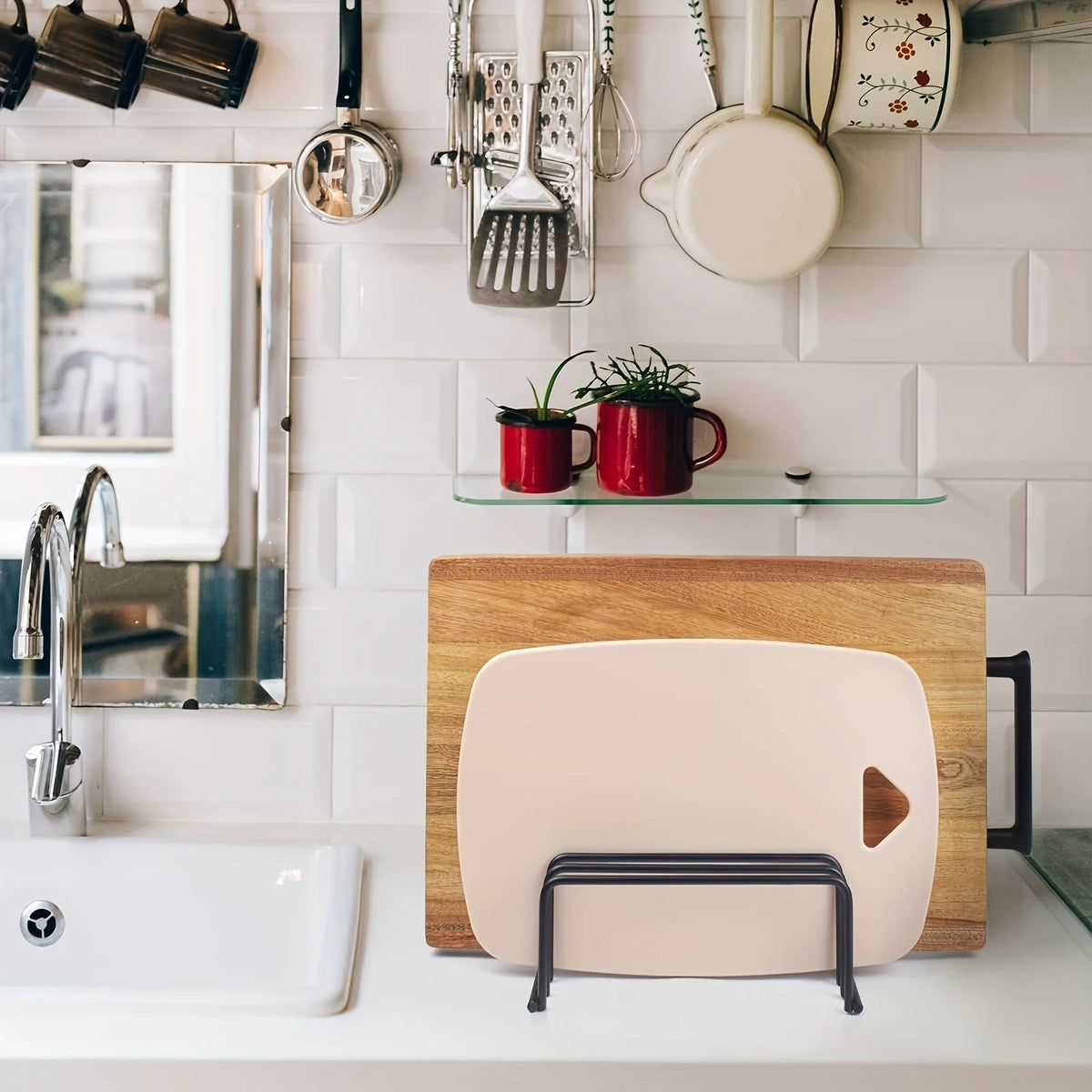 Cutting Board Holder Cabinet Organizer Rack