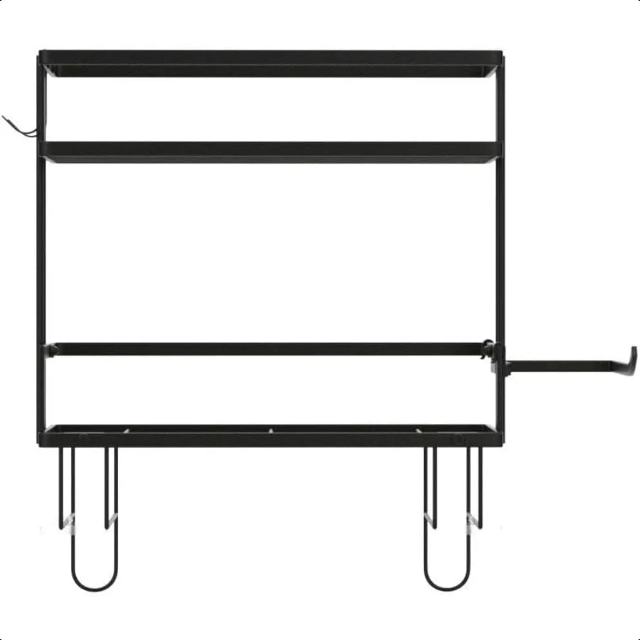 Modern 2-Tier Black Wall Shelf Space-Saving Bathroom and Over-Toilet Storage Organizer