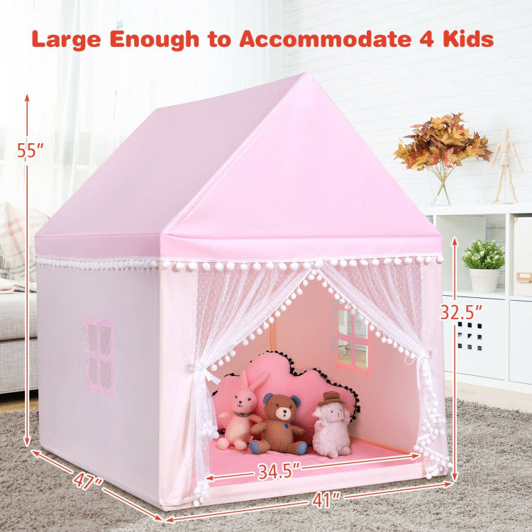 Play Tent Large Playhouse Children Play Castle Fairy Tent Gift with Mat