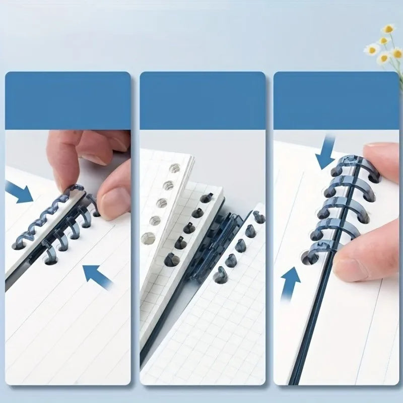 Top Flip Flipping Loose-Leaf Notebook A5 for Office Use (Blue)