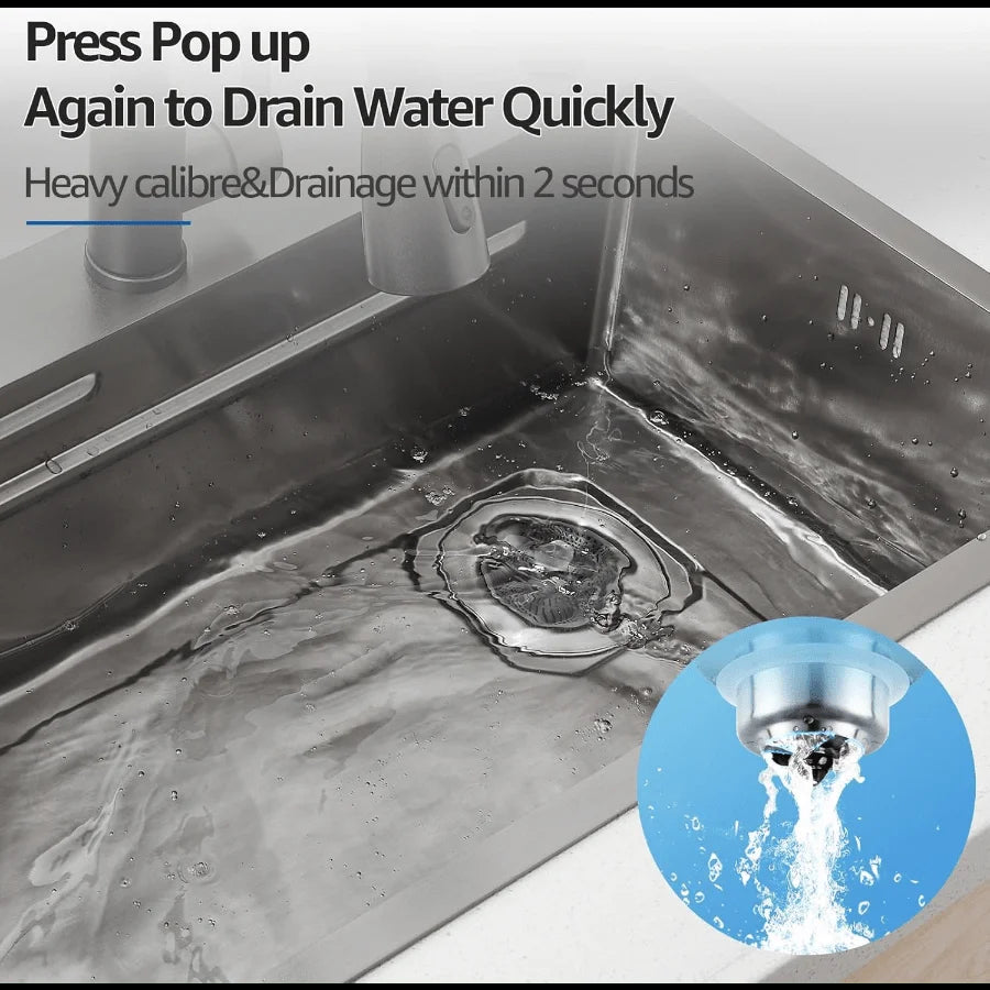 3 in 1 Kitchen Sink Strainer Plug Set Food Collector for US Drains