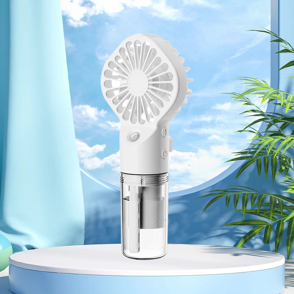 Portable Air Conditioner Fan USB Rechargeable with Humidifier (White)