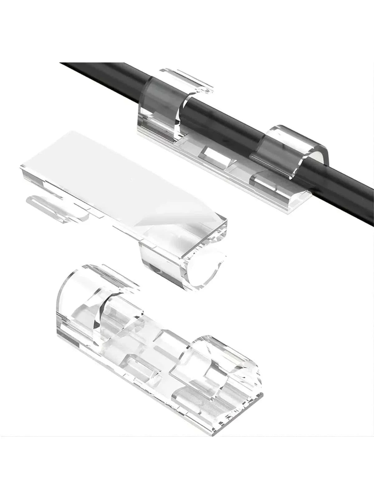 Cable Organizers Self-Adhesive Sticky Wire Clips and Cord Holders for Desktop (20pcs)
