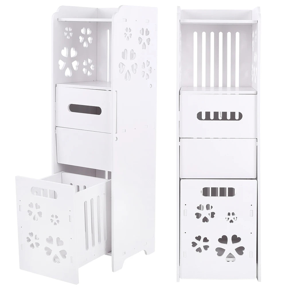 Wood Plastic Board 3 Tier Bathroom Shelf Cabinet