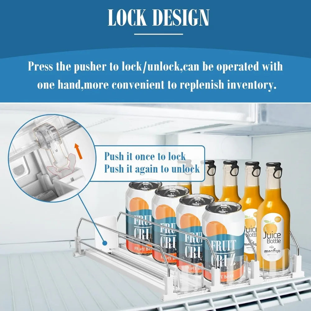 Adjustable Soda Can Dispenser 3-Row Beer Bottle Drink Organizer