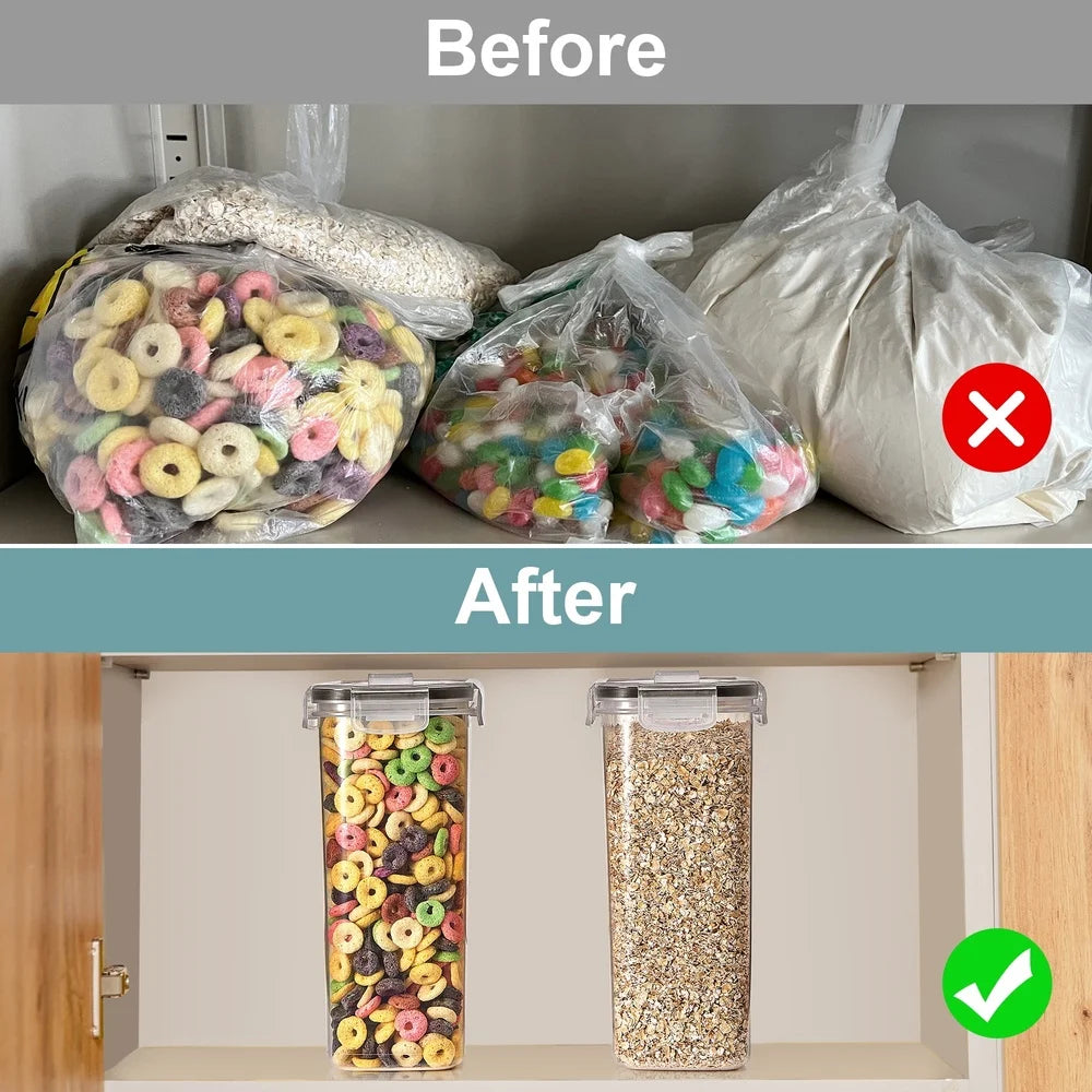 Clear Plastic Cereal Dispenser for Kitchen Pantry Organization