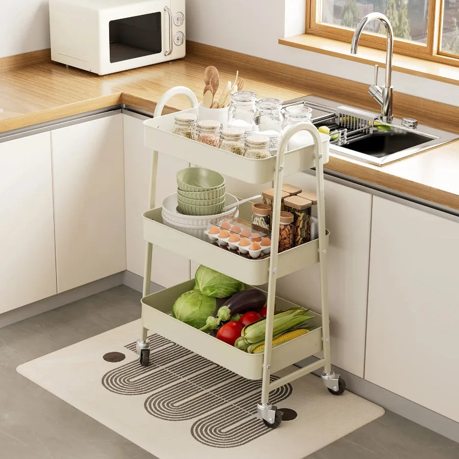 Portable 3-Tier Utility Cart  for Home Office