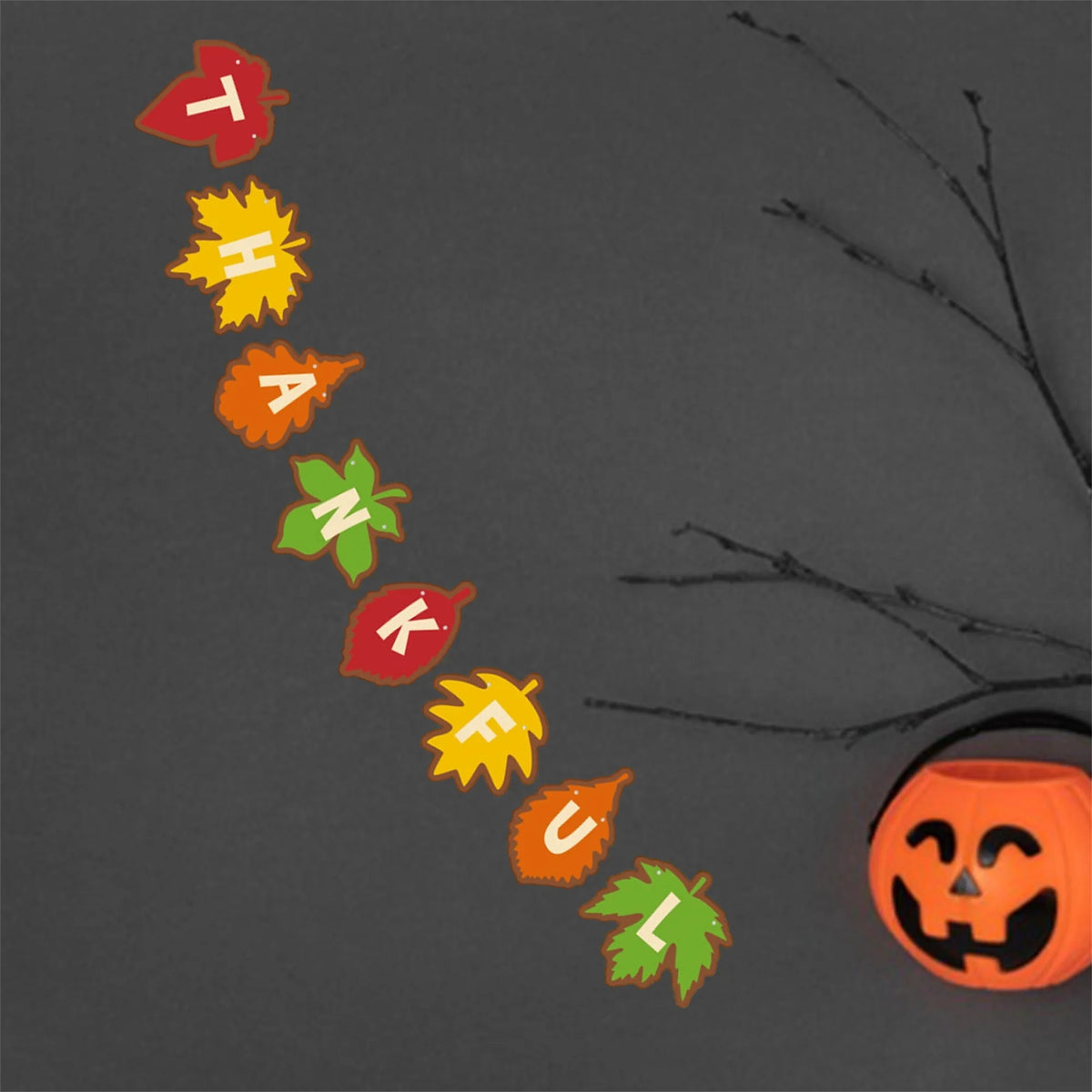 Thanksgiving Party Decoration Banner Maple Leaf Festive Fall Decor