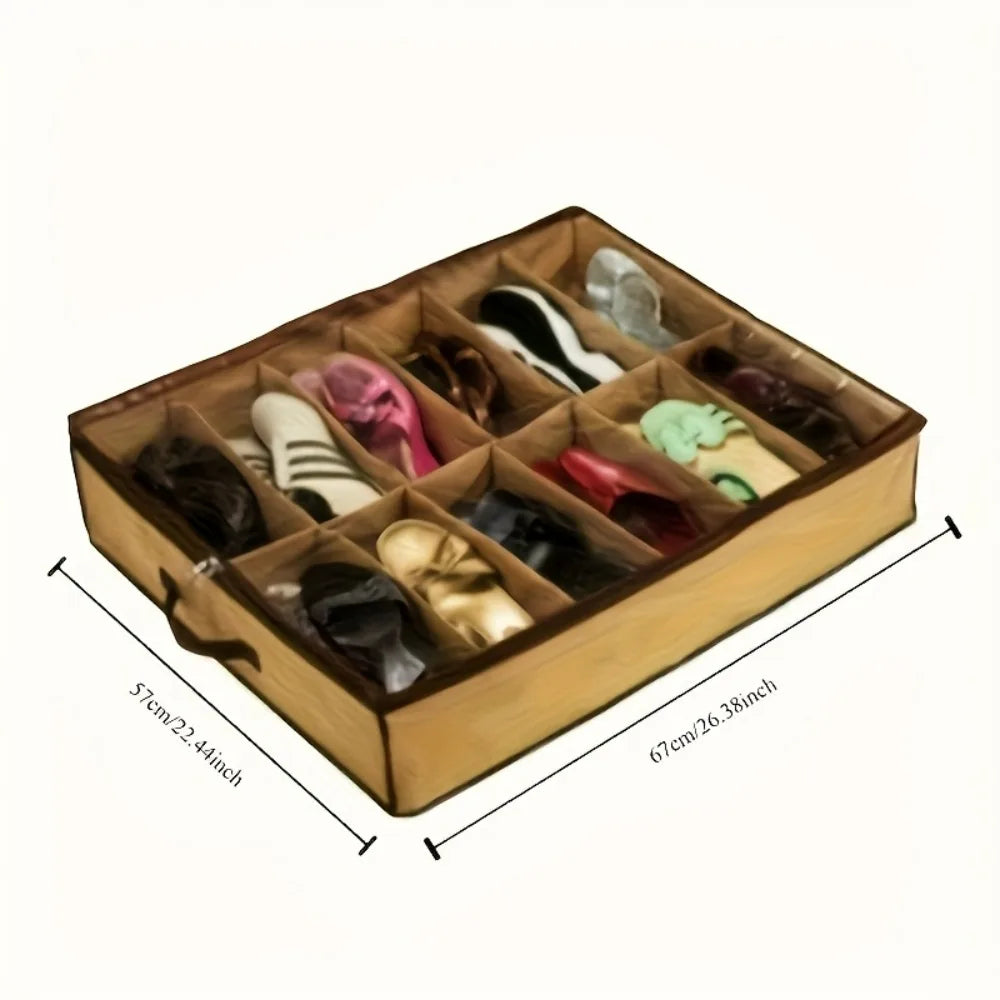 12-Pack Contemporary Plastic Shoe Storage Box Organizer