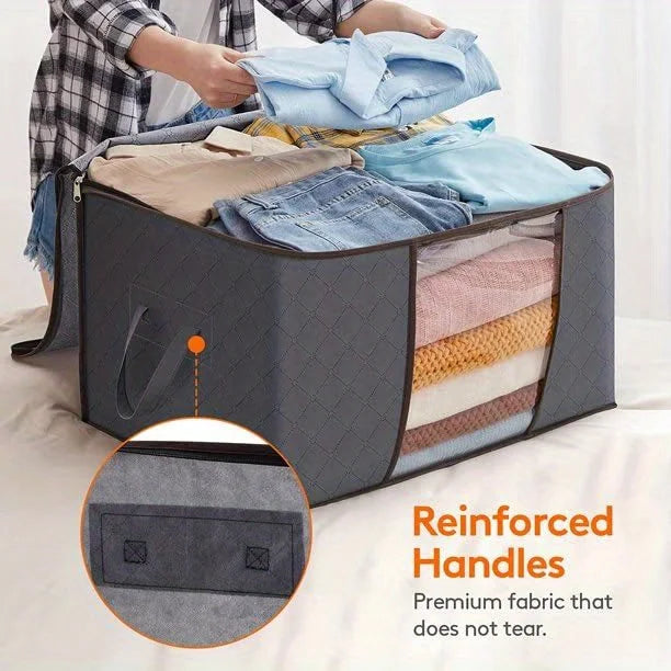 Foldable Space-Saving Organizers 6-Pack 90L Durable Storage Bags