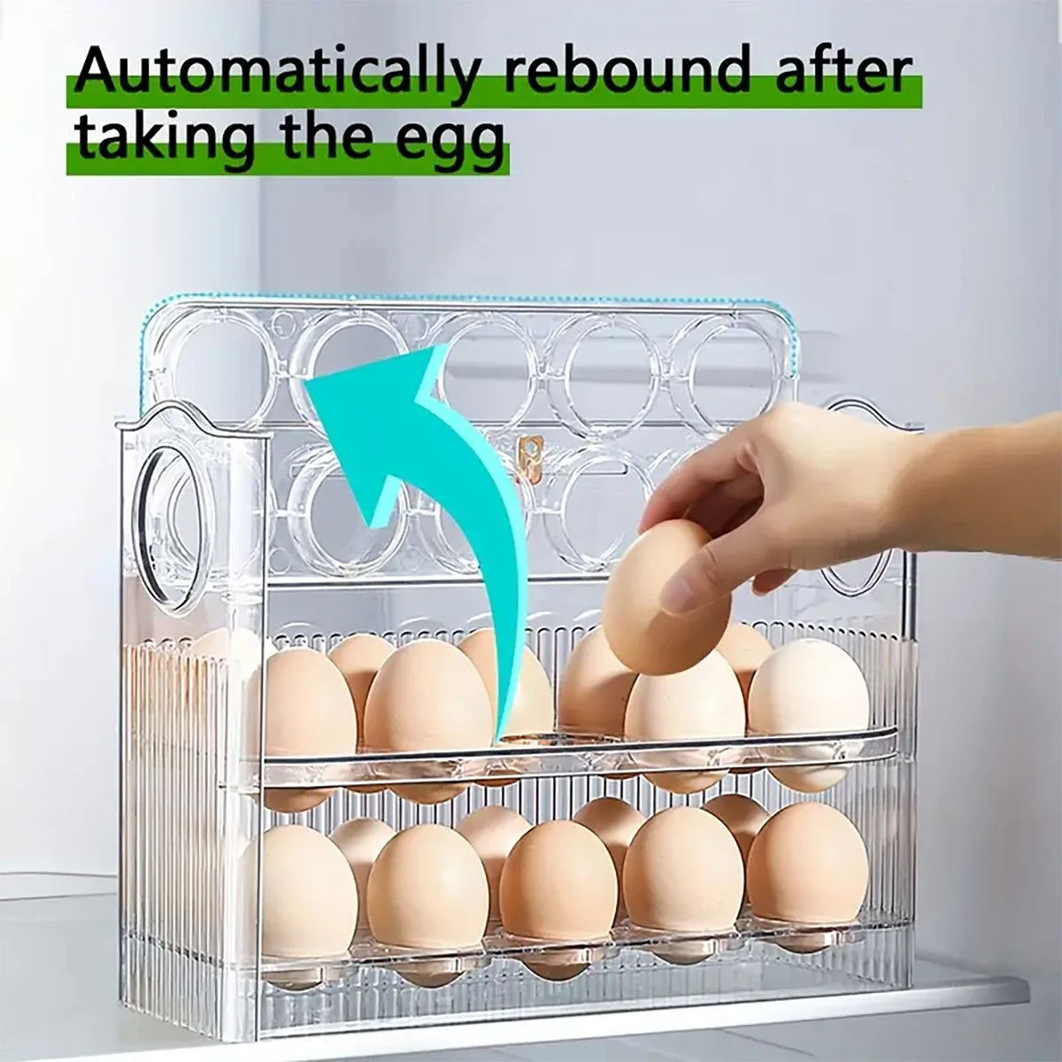 Refrigerator Door Egg Holder Kitchen Organizer for Freshness