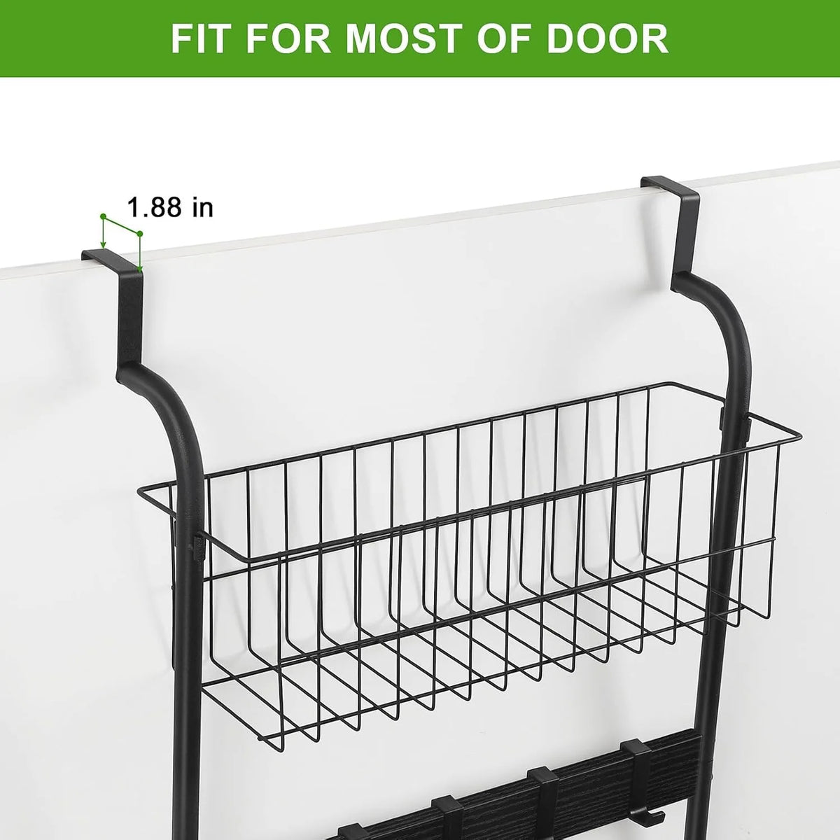 5-Tier Over Door Metal Towel Rack Heavy Duty Bathroom/Bedroom Organizer (Black)