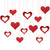 Red Love Heart 12Pcs Hanging Garland for Valentine's Day