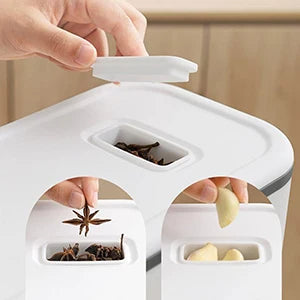 Large Capacity Dry Food Dispenser with Measuring Cup (Grey)