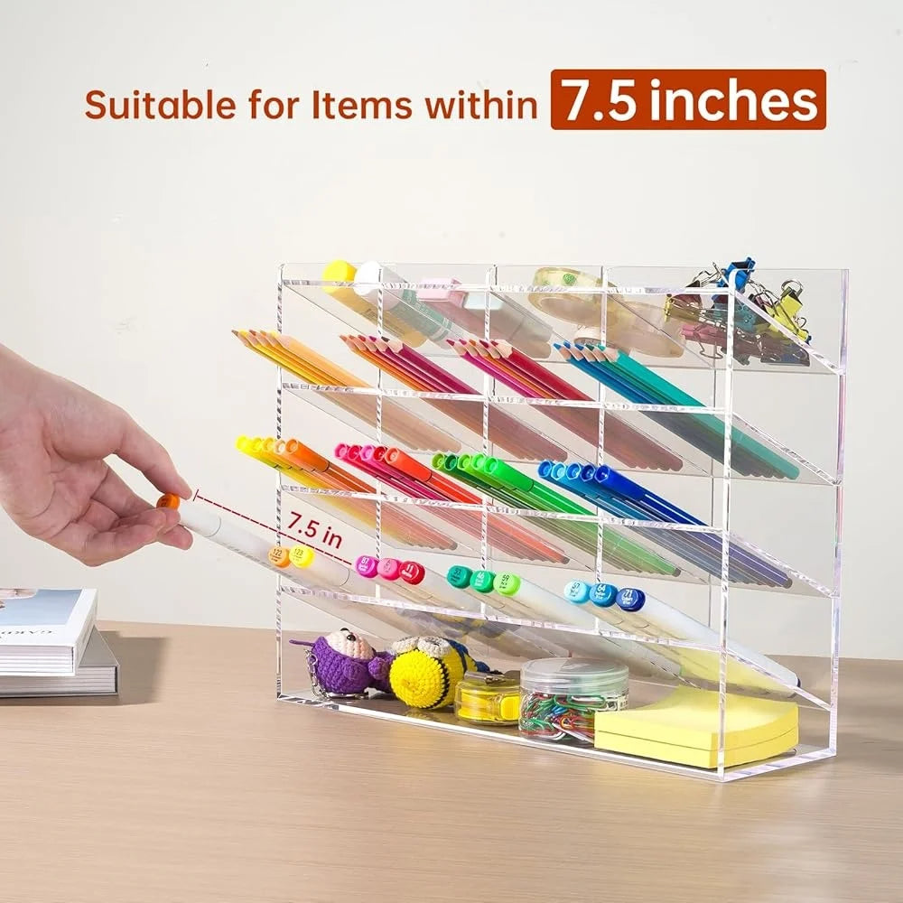 Acrylic Vertical Marker Organizer Clear Desktop Pen Holder