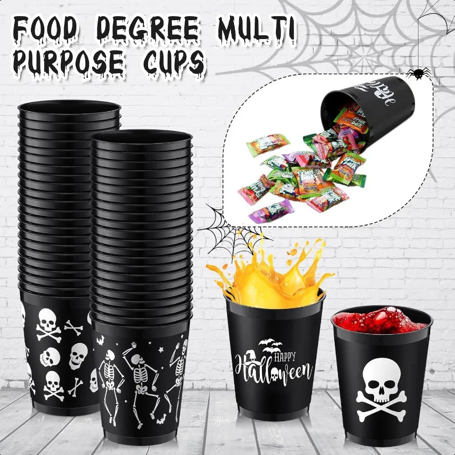Reusable Halloween Party Cups 100 Pack