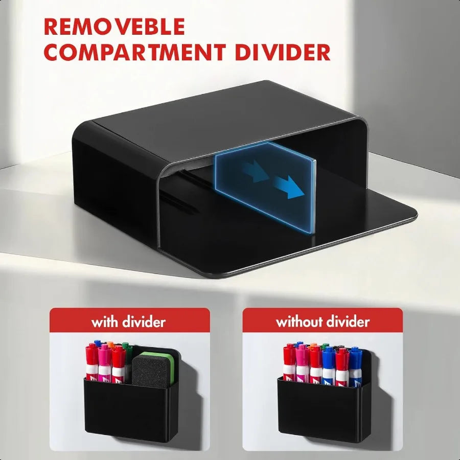 Refrigerator Magnetic Organizer 2-Pack Pen Marker Holder for Kitchen