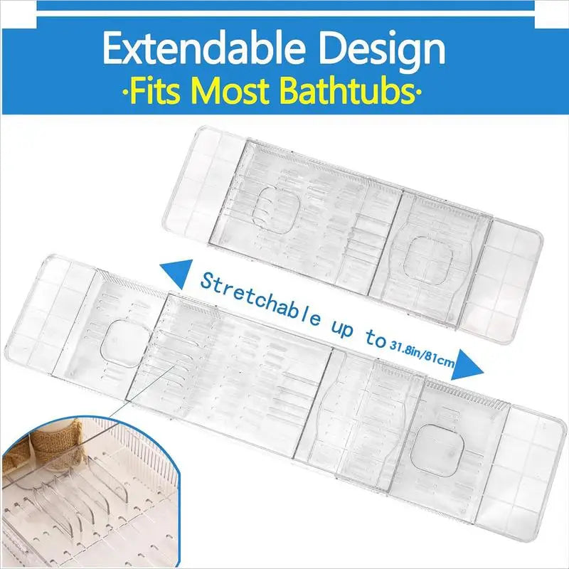 Adjustable Bath Board Shelf for Over-the-Tub Home Spa Accessories