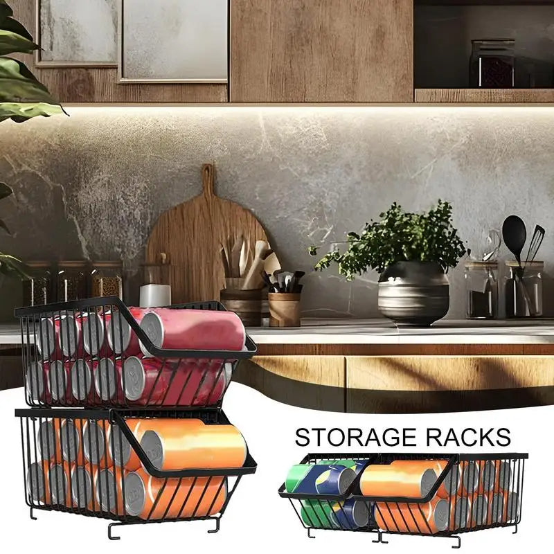 2-Pack Stackable Can Organizer for Pantry Organizer