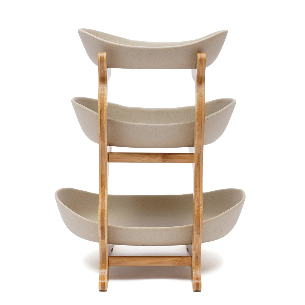 3-Tier Ceramic Fruit Bowl Modern Style Basket