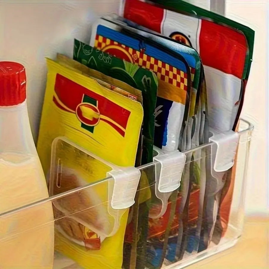 5-Pack Refrigerator Shelf Dividers Snap-On Adjustable Fridge Organizer