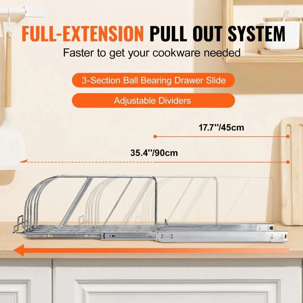 Expandable Pull-Out Under Cabinet Pan Pot Organizer