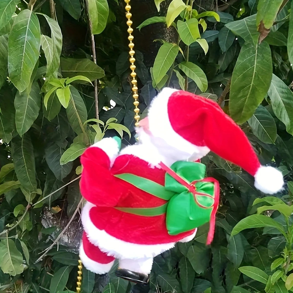 Santa Claus Climbing Rope Decoration Fun Animated Christmas Ornament for Home &amp; Gifts