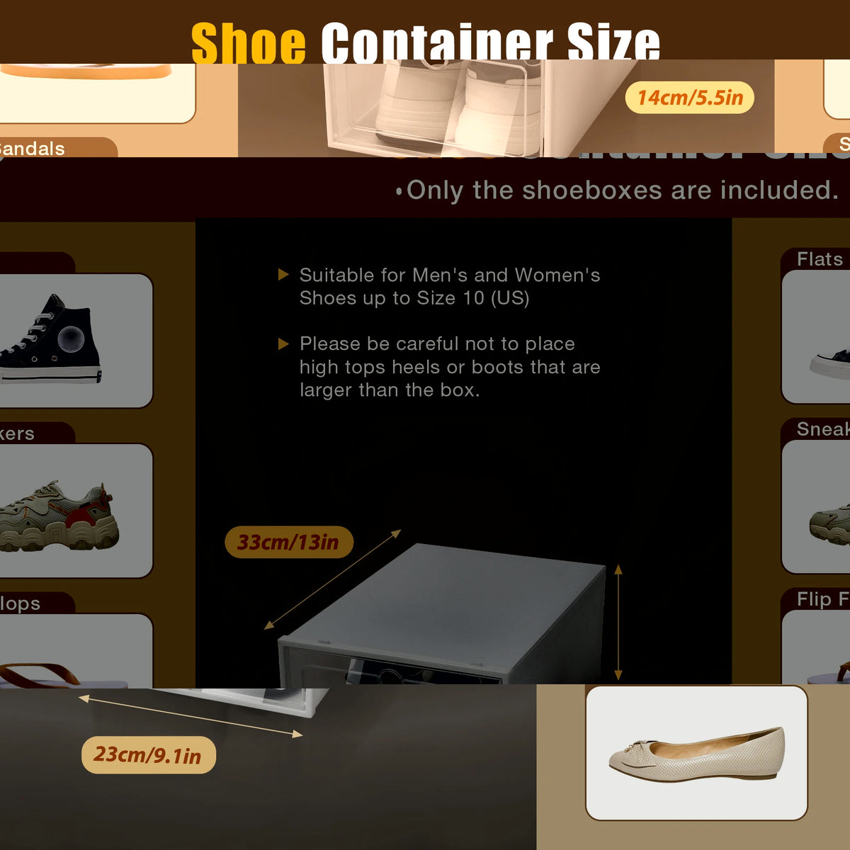 Transparent Foldable Shoe Organizer Bins 24PCS