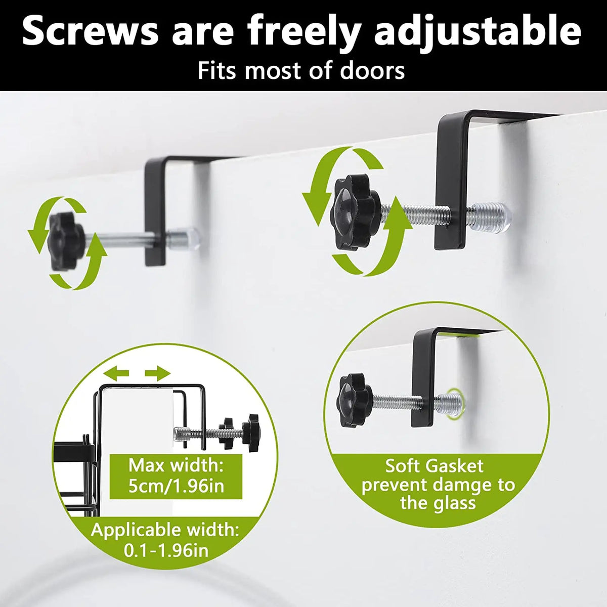 Behind Door Shower Caddy Space-Saving Waterproof Bathroom Basket (White)