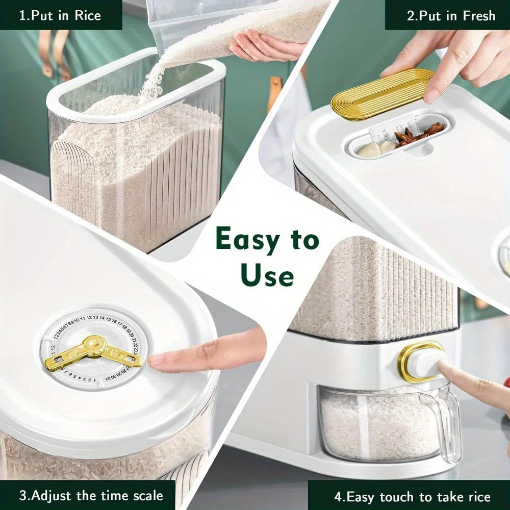 Airtight Rice Dispenser 10Kg Pantry Storage Container