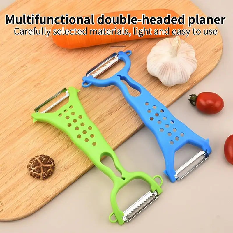 Stainless Steel Double-Head Potato Peeler with Comfortable Handle – Multifunctional Vegetable &amp; Fruit Peeling Kitchen Tool