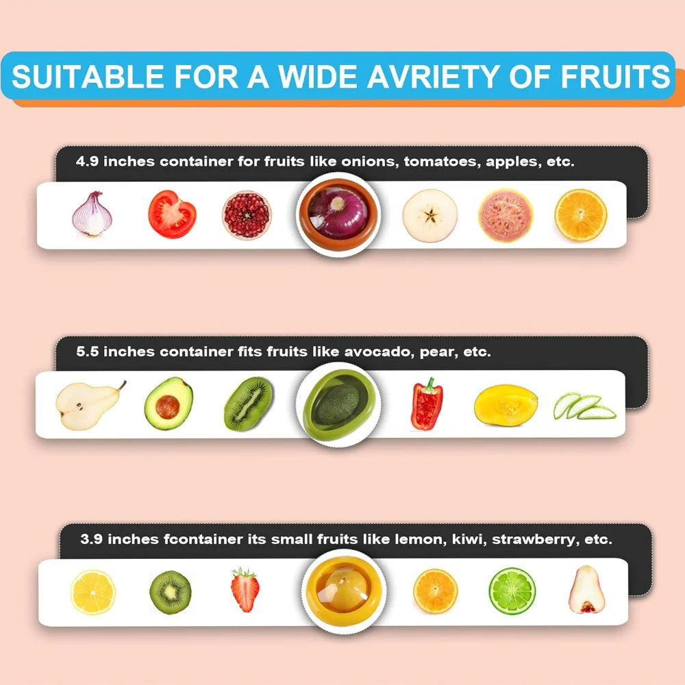 Silicone Food Huggers 4-Piece Set for Vegetable Fruit Keepers