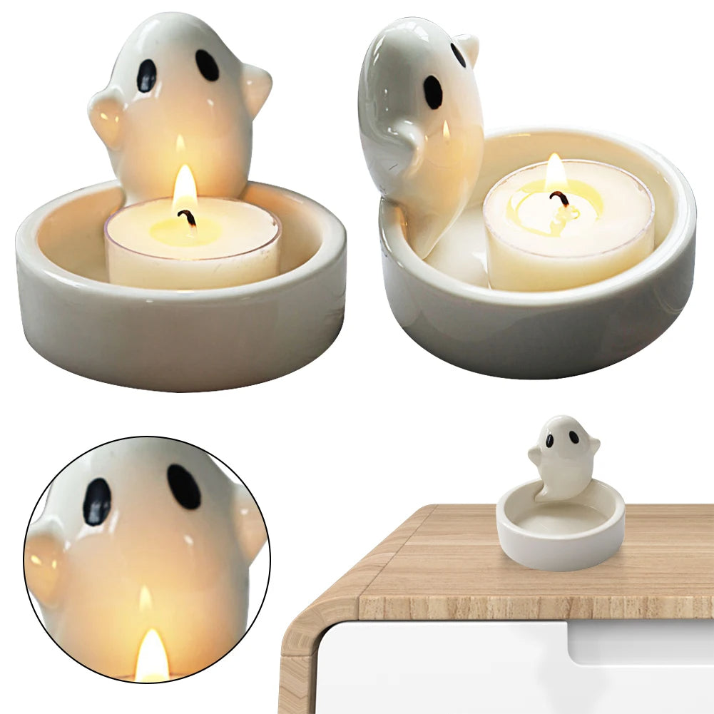Ceramic Ghost Tealight Candle Holder